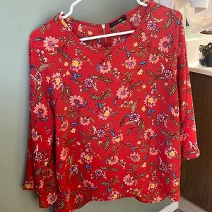 Red floral top